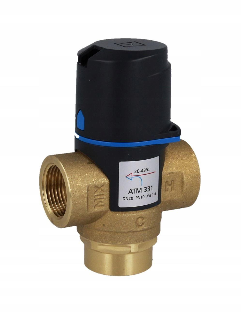 Zawór mieszający termostatyczny ATM 331 DN 20 3/4 GW 10 bar Kvs 1.6 20-43°C
