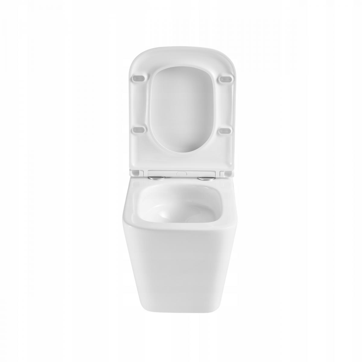 INVENA MISKA WC PODWIESZANA, QFS, MALAGA KWADRATOWA, Z DESKĄ WOLNOOPADAJĄCĄ