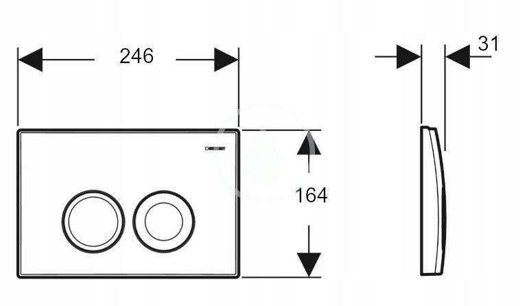 Przycisk uruchamiający GEBERIT Delta25 okrągły przedni chrom matowy