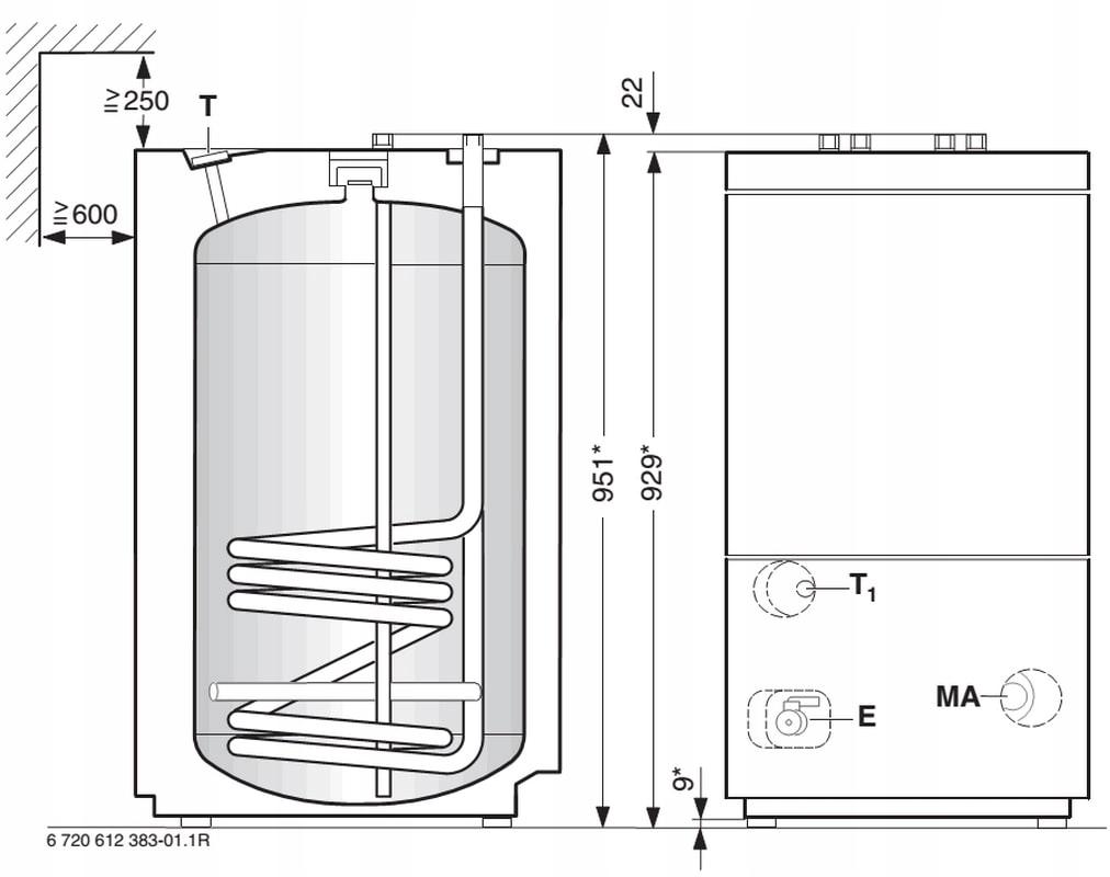 JUNKERS PAKIET Bosch CONDENS Zasobnik WST 120 CW 400 zestaw do szachtu 48h