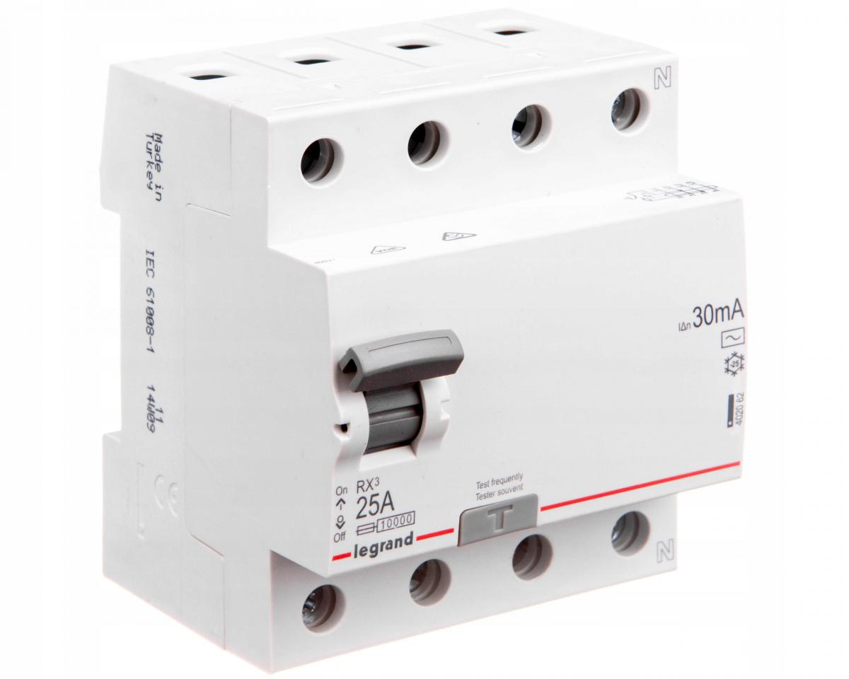 LEGRAND Wyłącznik różnicowoprądowy RX3 4P 25A 30MA TYP AC