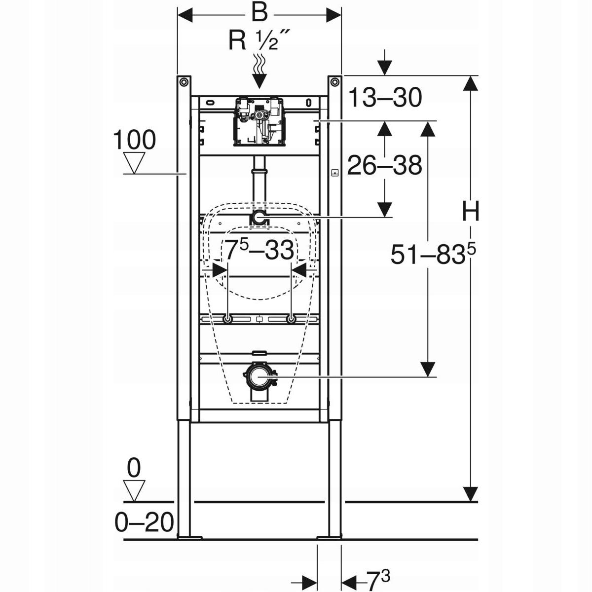 Stelaż montażowy Geberit Duofix pisuar NATYNK