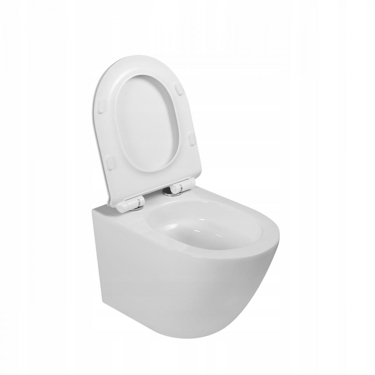 MISKA WC PODWIESZANA, QFS, TAVRO OKRĄGŁA, Z DESKĄ WOLNOOPAD, BIAŁY