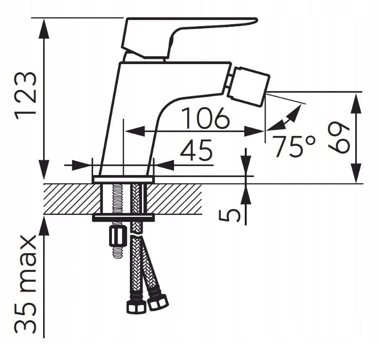 FERRO Bateria natryskowa VITTO VL bez zestawu natryskowego, czarna
