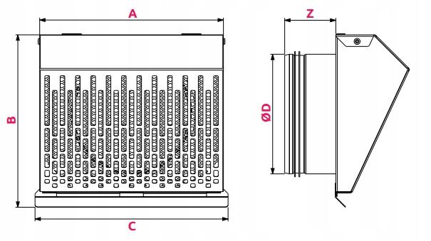 AWENTA Wyrzutnia ścienna metalowa fi250, grafitowy