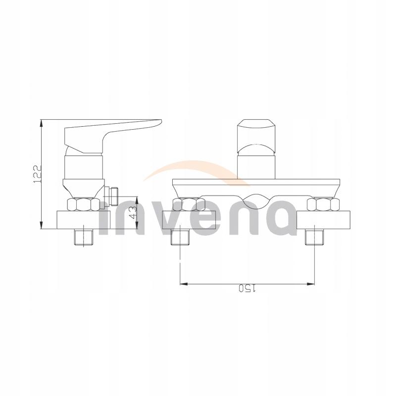 Bateria natryskowa INVENA DOKOS CZARNY CHROM 48h
