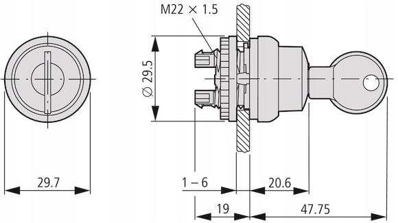 EATON Napęd M22-WRS3 przełącznik z kluczykiem 3 położenia