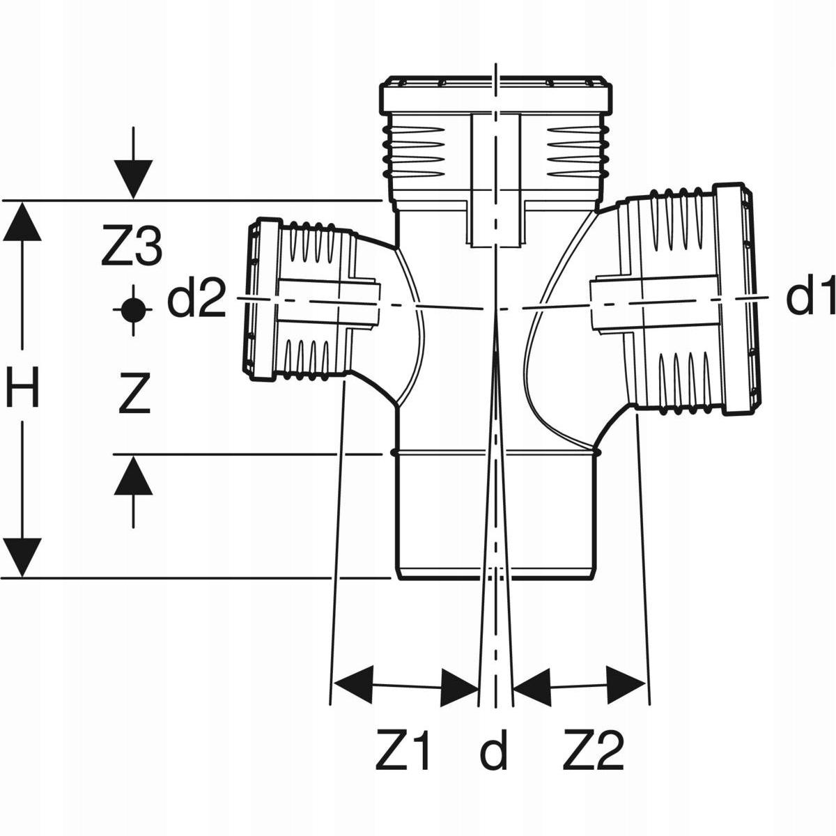 GEBERIT Czwórnik Geberit Silent-PP GTDA 87.5G d110/110/75