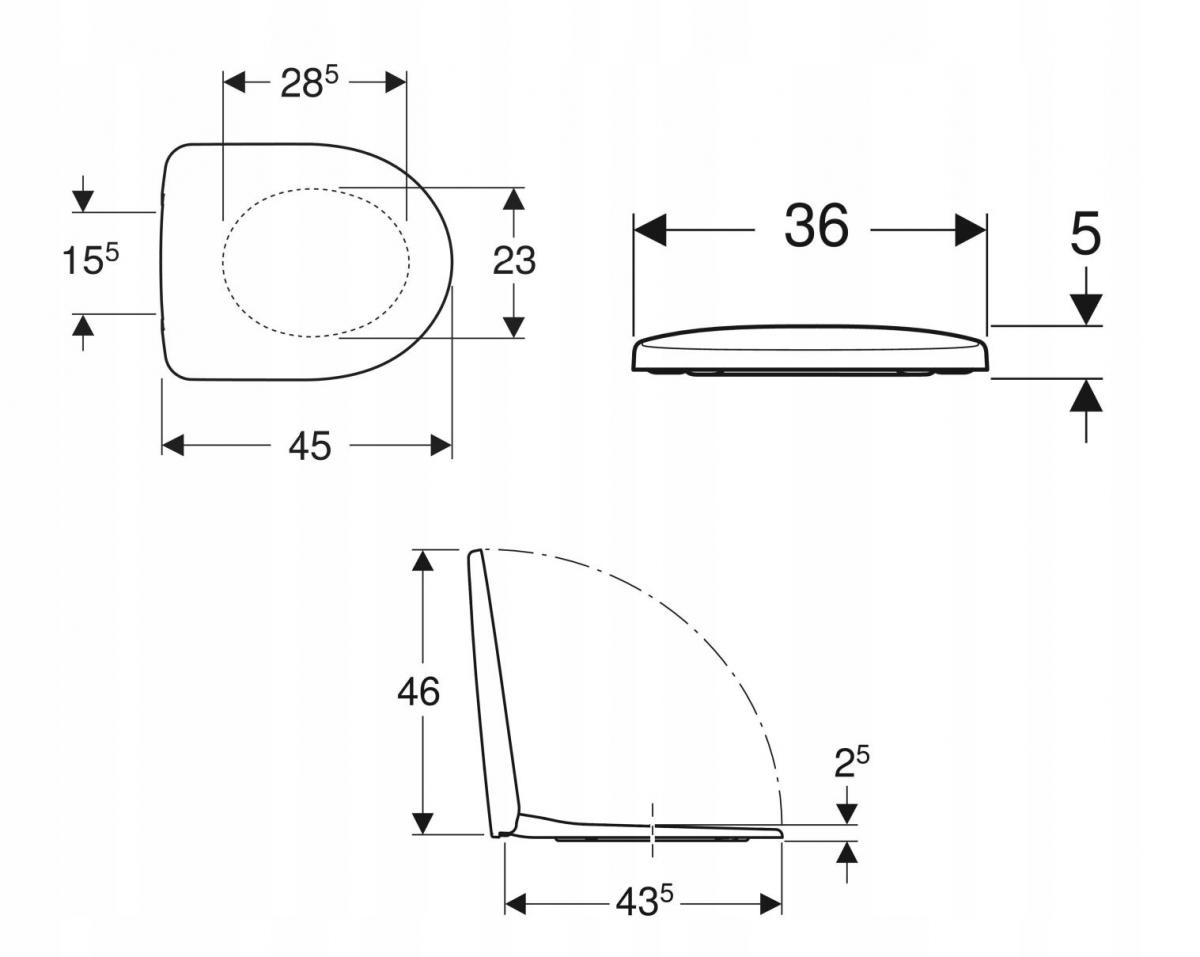 GEBERIT Zestaw stelażowy Duofix Basic Selnova Premium (kryte mocowania)