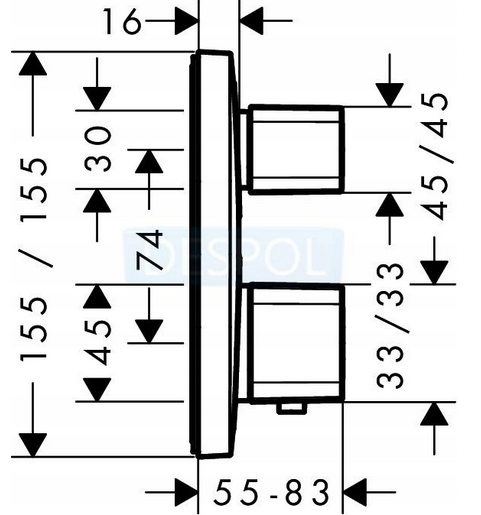 HANSGROHE Bateria Ecostat E zawór podtynkowa 48h