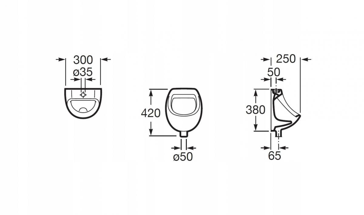 ROCA Pisuar ROCA MINI bez pokrywy 30 x 25 x 42 cm biały