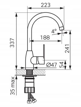 FERRO Bateria zlewozmywakowa Algeo stojąca 48h