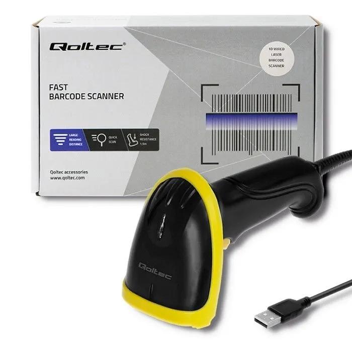 QOLTEC Laserowy czytnik kodów kreskowych 1D, USB, 50860
