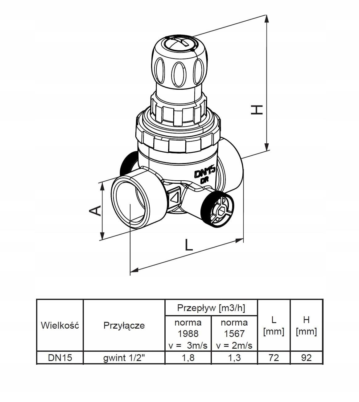 Reduktor ciśnienia 312 compact DN15 g1/2