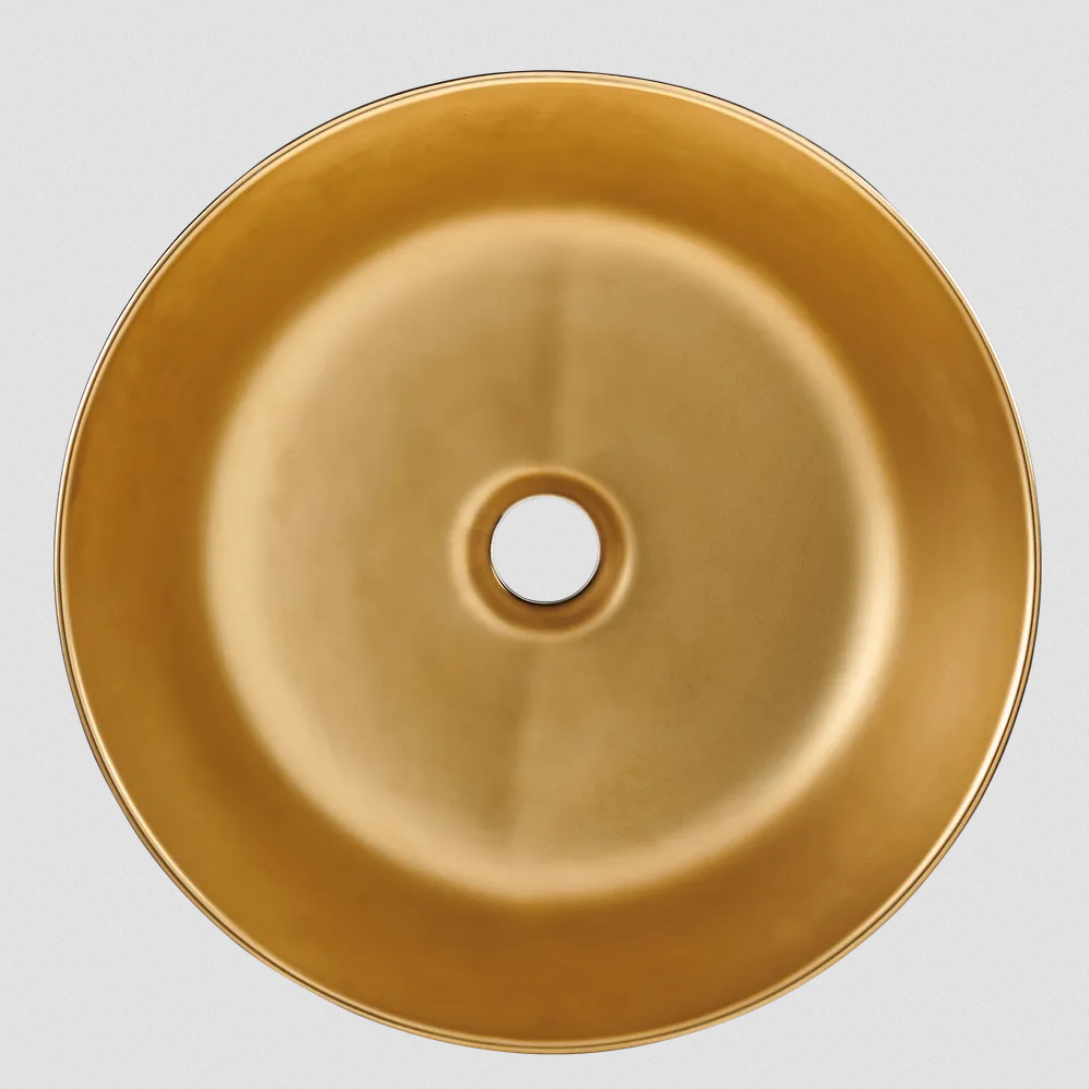 INVENA UMYWALKA NABLATOWA KOS INVENA TREND 42 CM, OKRĄGŁA CZARNO ZŁOTA