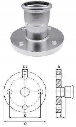 KAN-therm Kołnierz PN16 Inox - 88.9 DN80