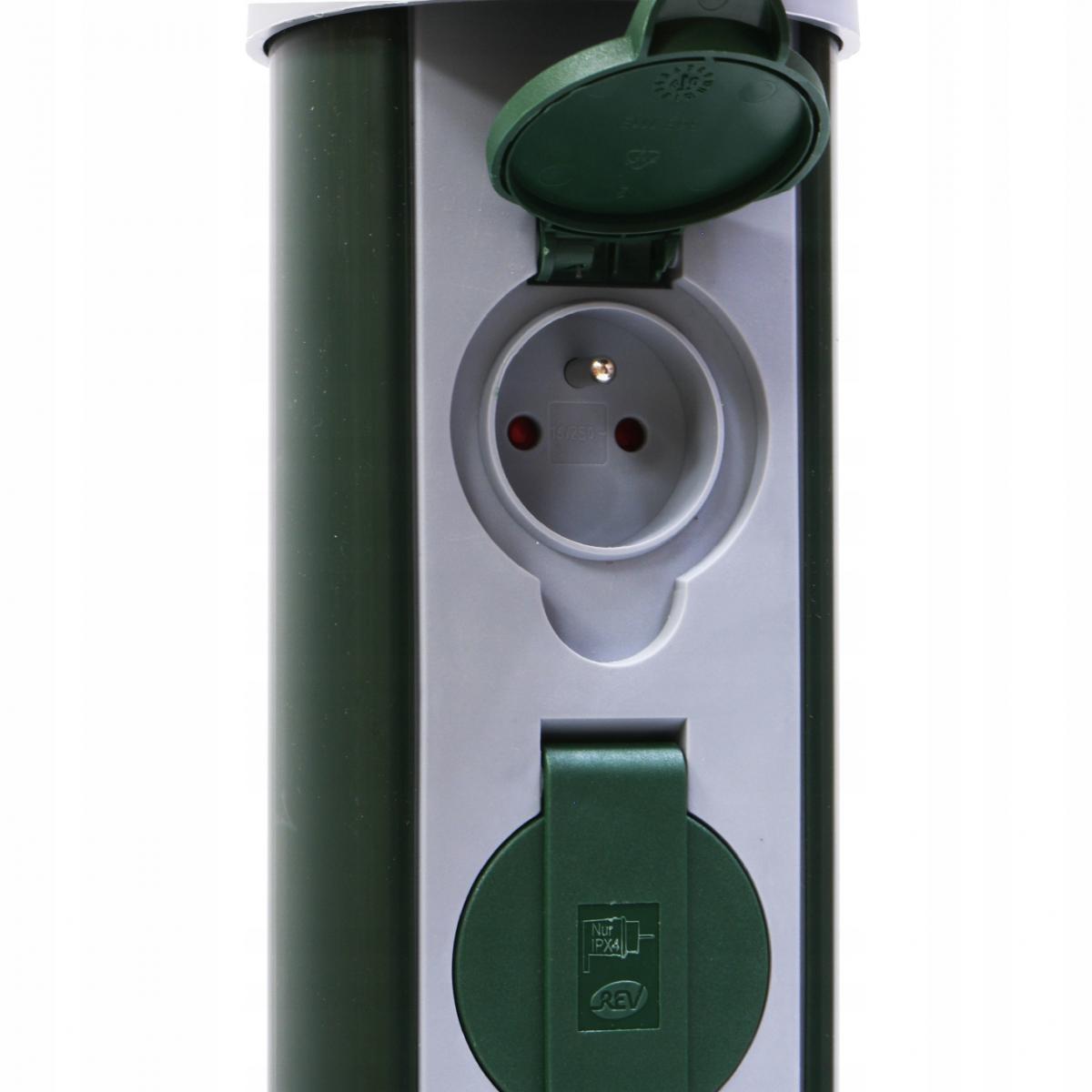 PCE Słupek ogrodowy 2xGS 16A 3p 230V, IP44 2mb OWY 3x1mm2