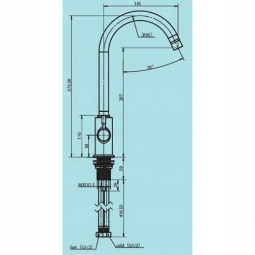 AQUAPHOR Bateria trójdrożna prosta C125