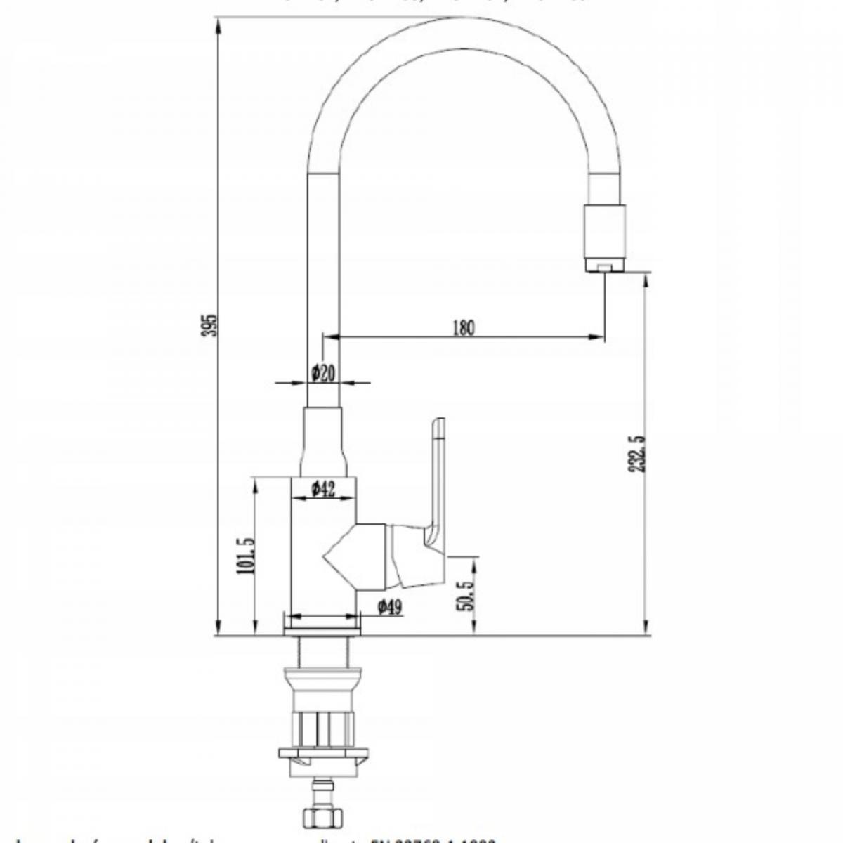 INVENA BATERIA ZLEWOZ JOGA PLUS Z RUCHOMĄ WYLEWKĄ, KOLOR BIAŁA