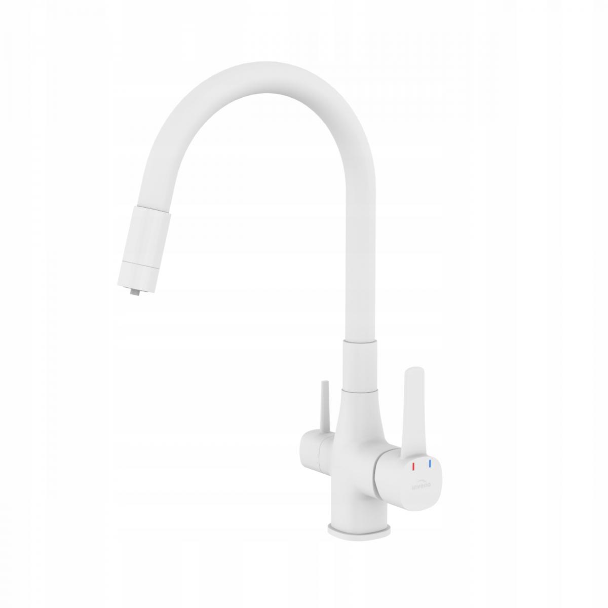 INVENA BATERIA ZLEWOZMYWAKOWA Z FILTREM GLAMOUR INVENA TREND, BIAŁA