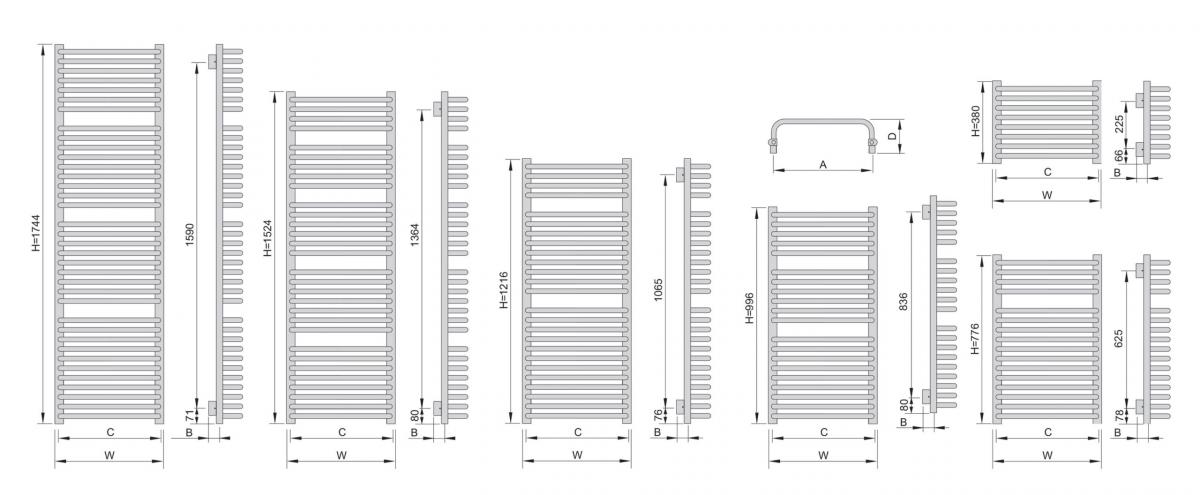 Grzejnik ENIX ASTER-A 1216x500 łazienkowy boczny WYSYŁKA 48h