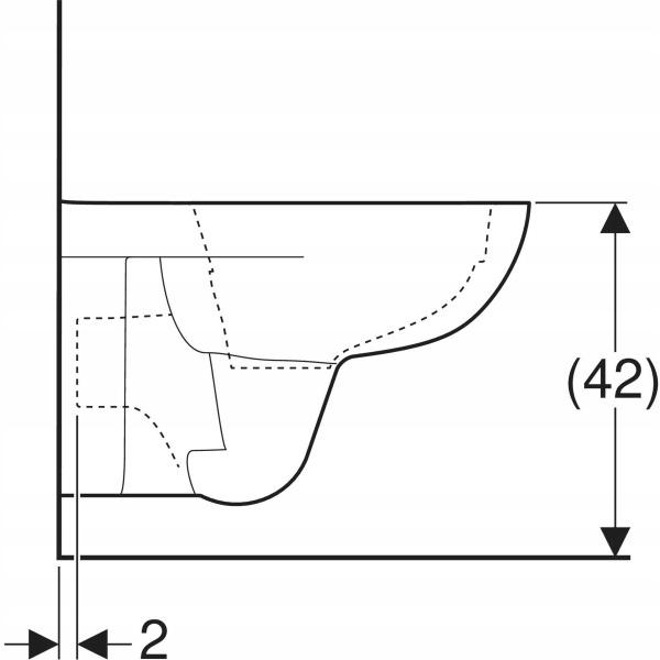 GEBERIT Miska wisząca WC Selnova, lejowa, B35.5 cm, H34 cm, T53 cm, Rimfree