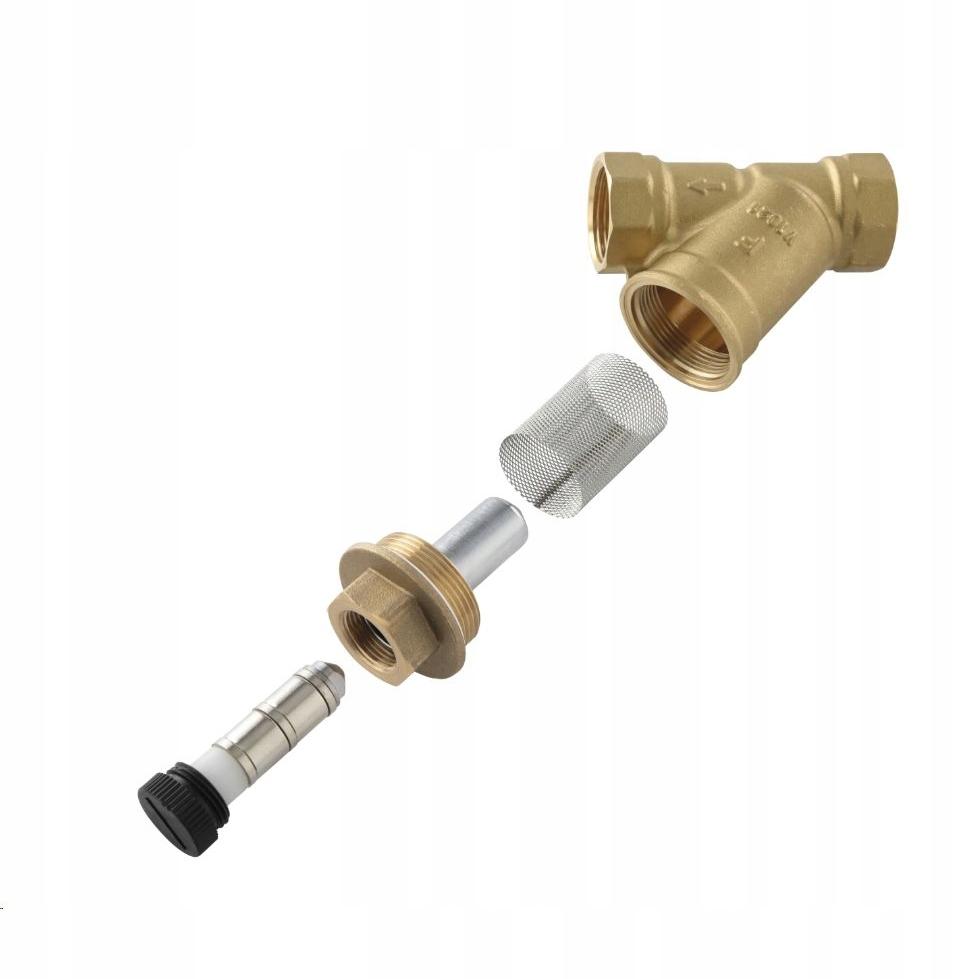 Filtr skośny siatkowy z magnesem, nakrętno-nakrętny, DN20, G3/4