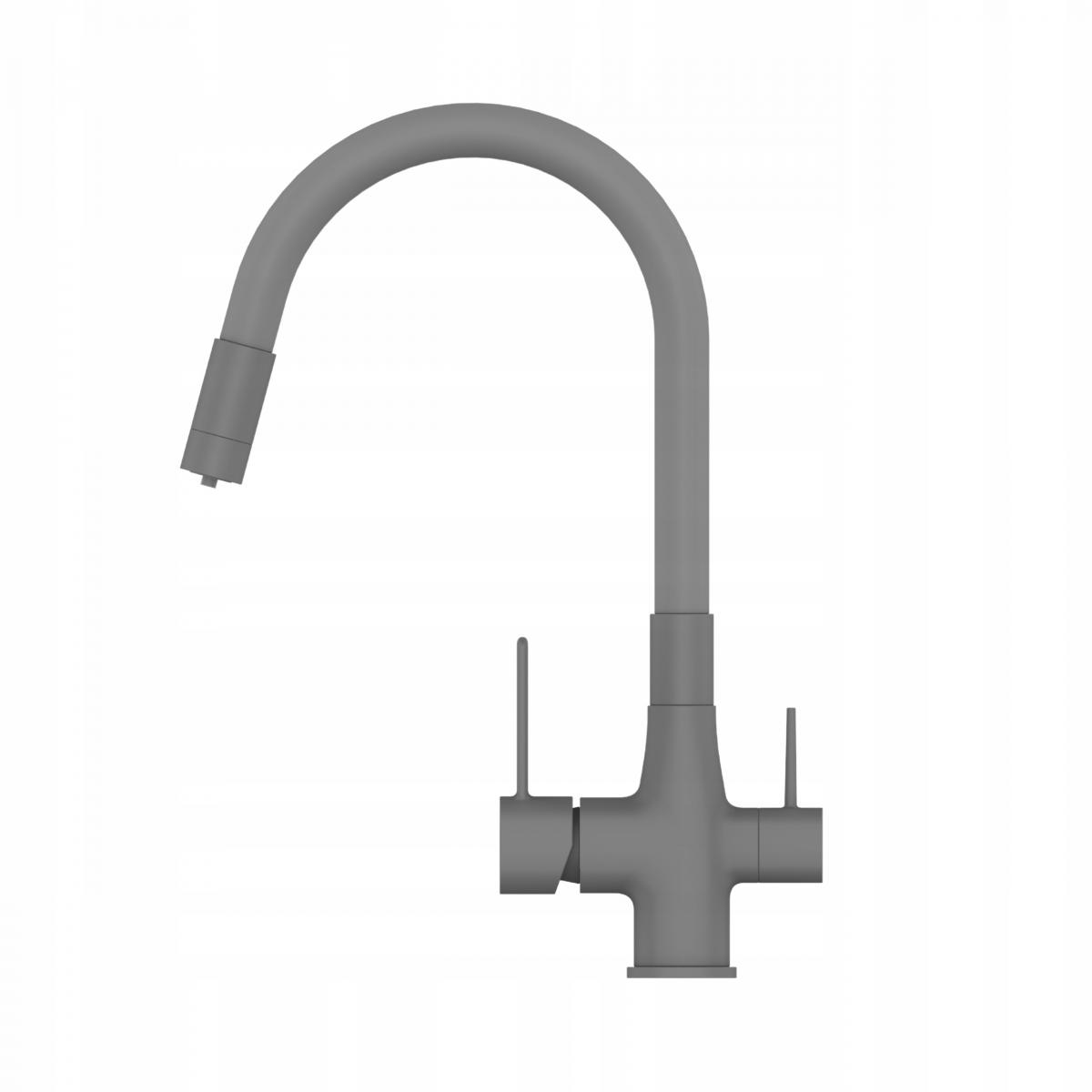 INVENA BATERIA ZLEWOZMYWAKOWA Z FILTREM GLAMOUR INVENA TREND, SZARA