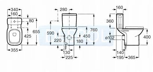 Spłuczka WC 3/4,5 L DEBBAodpływ z boku //WWW