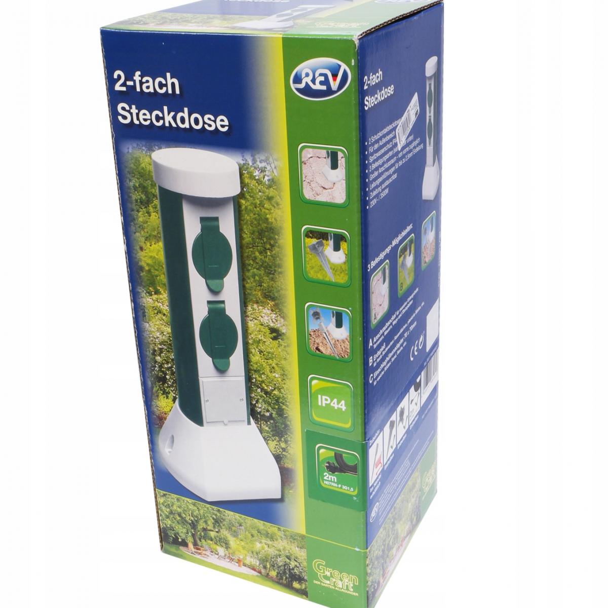 PCE Słupek ogrodowy 2xGS 16A 3p 230V, IP44 2mb OWY 3x1mm2