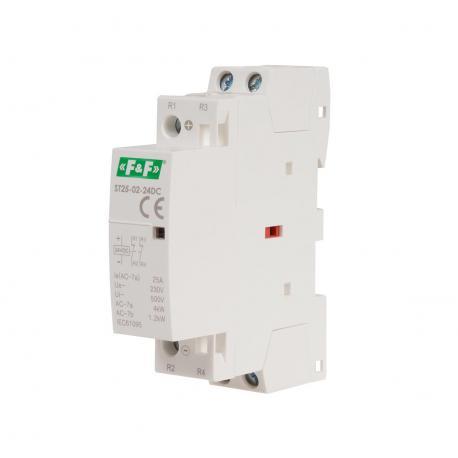 F&F Stycznik modułowy na szynę, styki 2NC, 25A, 24V DC