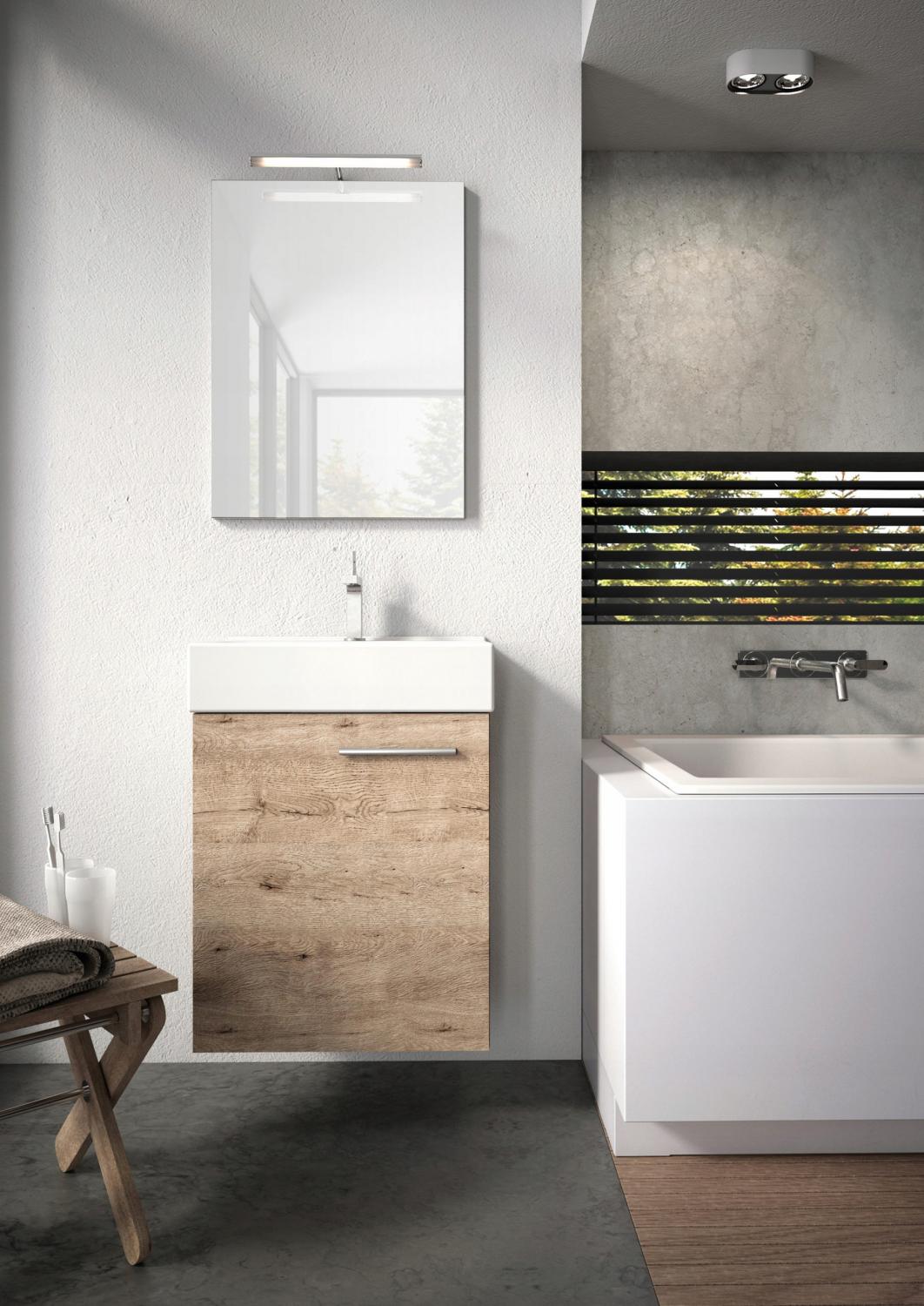 Zestaw: Szafka ELITA TINY+ umywalka ceramiczna 45 Forest Green Mat