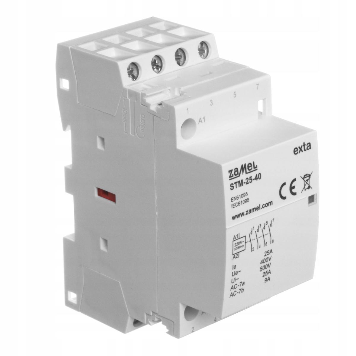 ZAMEL Stycznik modułowy instalacyjny 25A, 4xNO, 230V AC STM-25-40