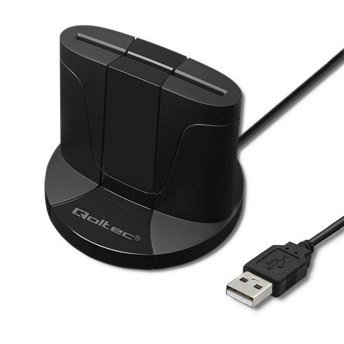 QOLTEC Inteligentny czytnik chipowych kart ID SCR-0632, USB typu C, 50632