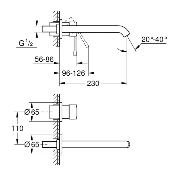GROHE Bateria 2-otworowa Jednouchwytowa umywalkowa Essence L warm sunset