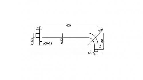 Ramię prysznica Round ścienne chrom