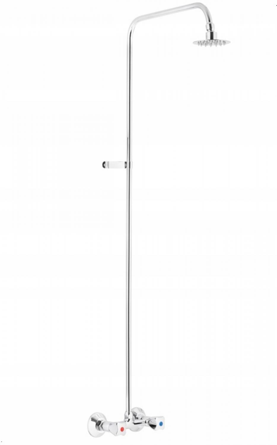 Bateria natryskowa ścienna ARMATURA KRAKÓW AGAT 1-uchwyt. 2-otworowa chrom