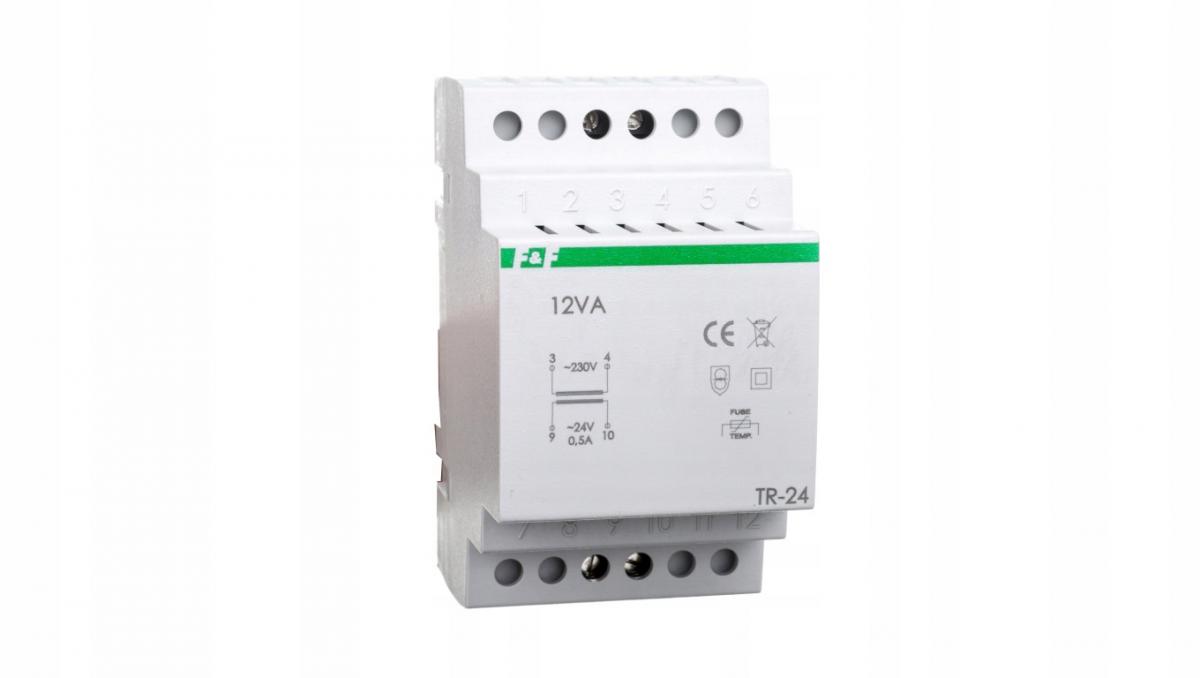 Transformator sieciowy TR-24 napięcie wyjściowe 24VA, I=0,5A, moc wyjściowa