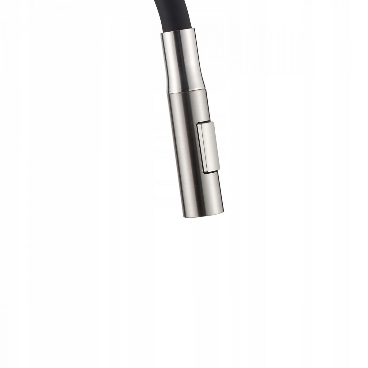 INVENA BATERIA ZLEWOZMYWAKOWA DALIS Z RUCHOMĄ 2F WYLEWKĄ, INOX / CZARNA