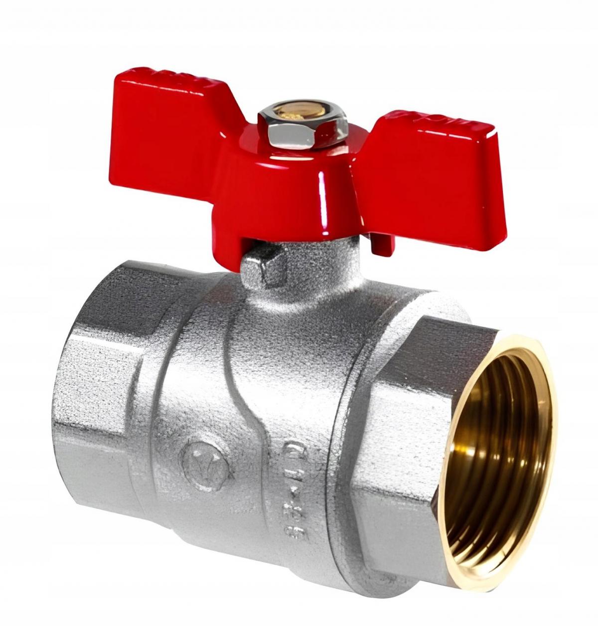 Kurek kulowy OMAX DN25-PN30-MAl (F/F) z dławikiem z motylkiem aluminiowym (