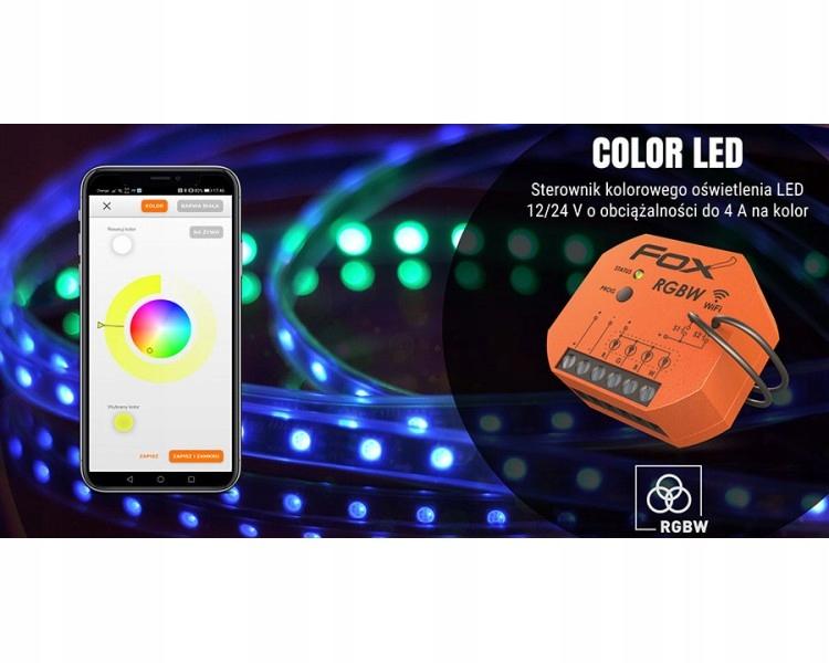 F&F STEROWNIK OŚWIETLENIA KOLOROWEGO (RGBW) LED 12/24V Wi-Fi Color LED FOX