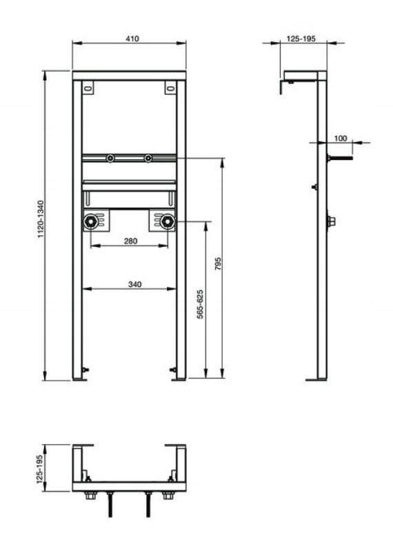 Stelaż do umywalki podtynkowy ROCA DOSTĘPNA ŁAZIENKA 410 x 240 x 1400 mm