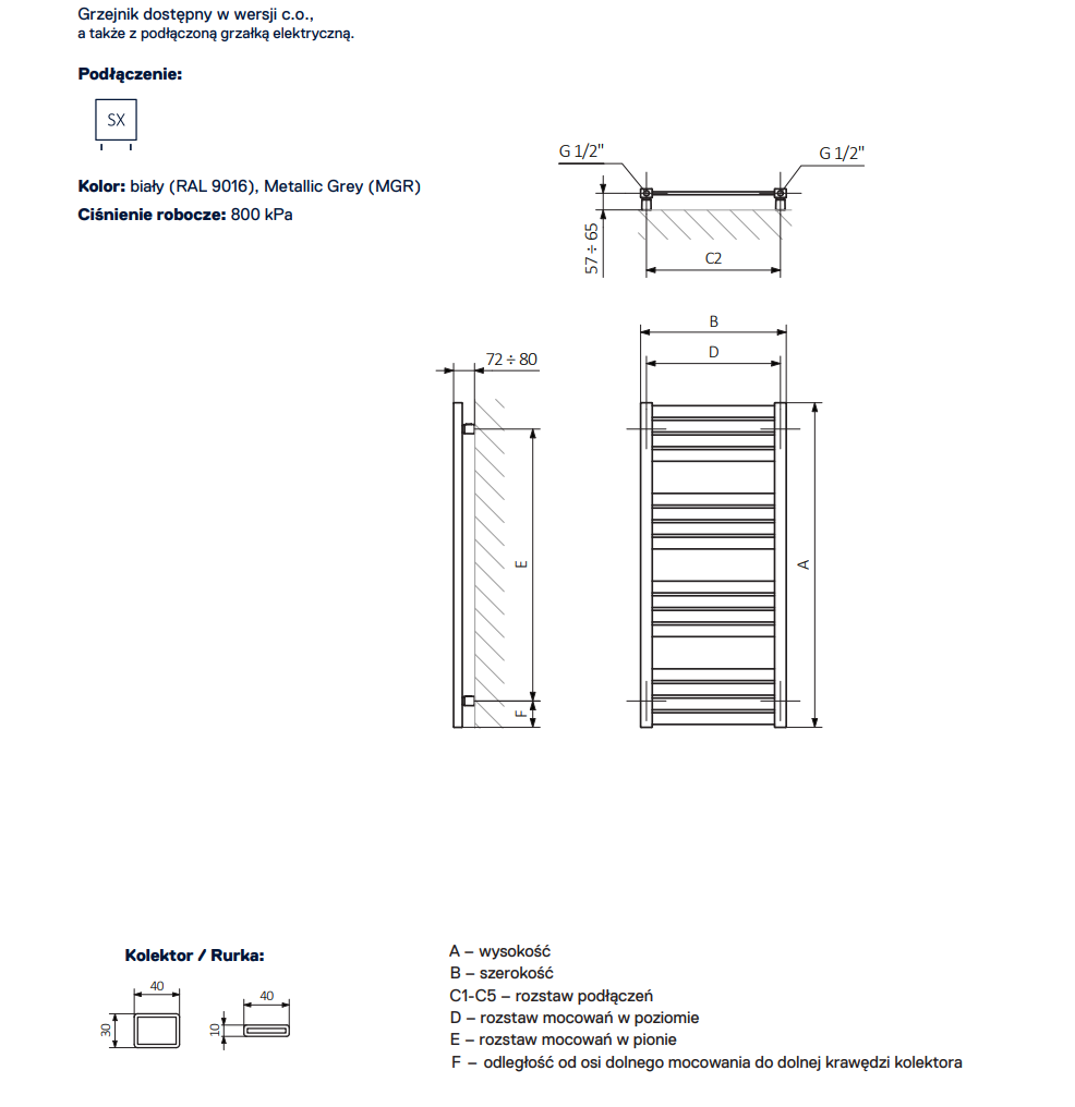 Grzejnik ONNINEN PBV 510x540 łazienkowy WYSYŁKA 48h
