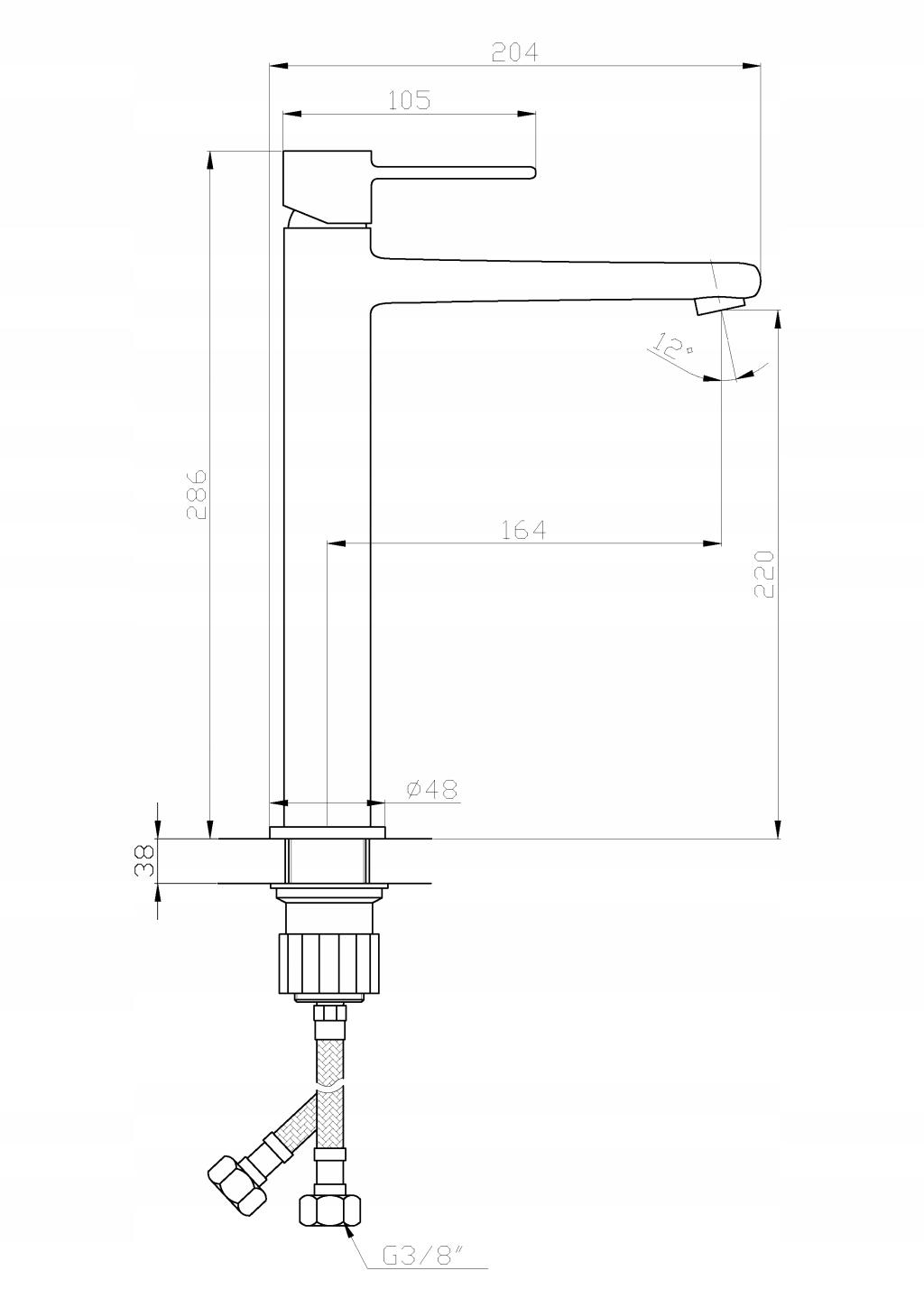 INVENA BATERIA UMYWALKOWA WYSOKA GLAMOUR INVENA TREND MIEDŹ