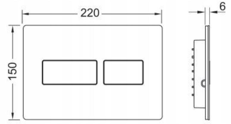 Przycisk spłukujący TECE solid podwójny do WC metal stal nierdzewna szczot