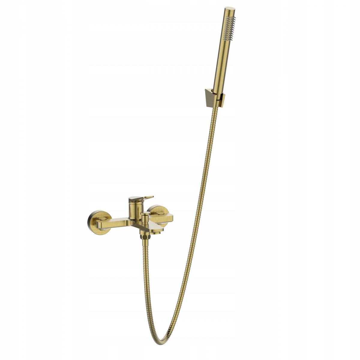 INVENA BATERIA WANNOWA ALONIA INVENA TREND Z ZESTAWEM NATRYSK ZŁOTO SZCZOTK