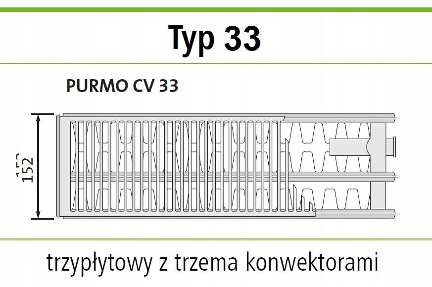 Grzejnik stalowy PURMO V 33 450x1400 dolny 48h