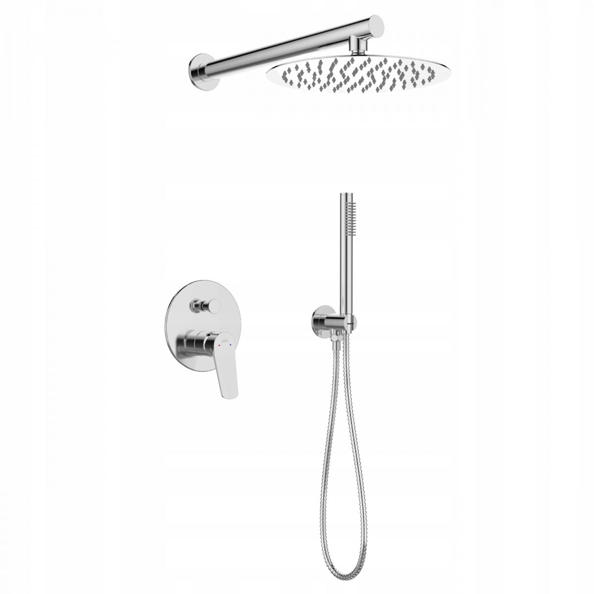 INVENA ZESTAW PODTYNKOWY Z BATERIĄ PODTYNKOWĄ 2F ALONIA INVENA TREND, CHROM