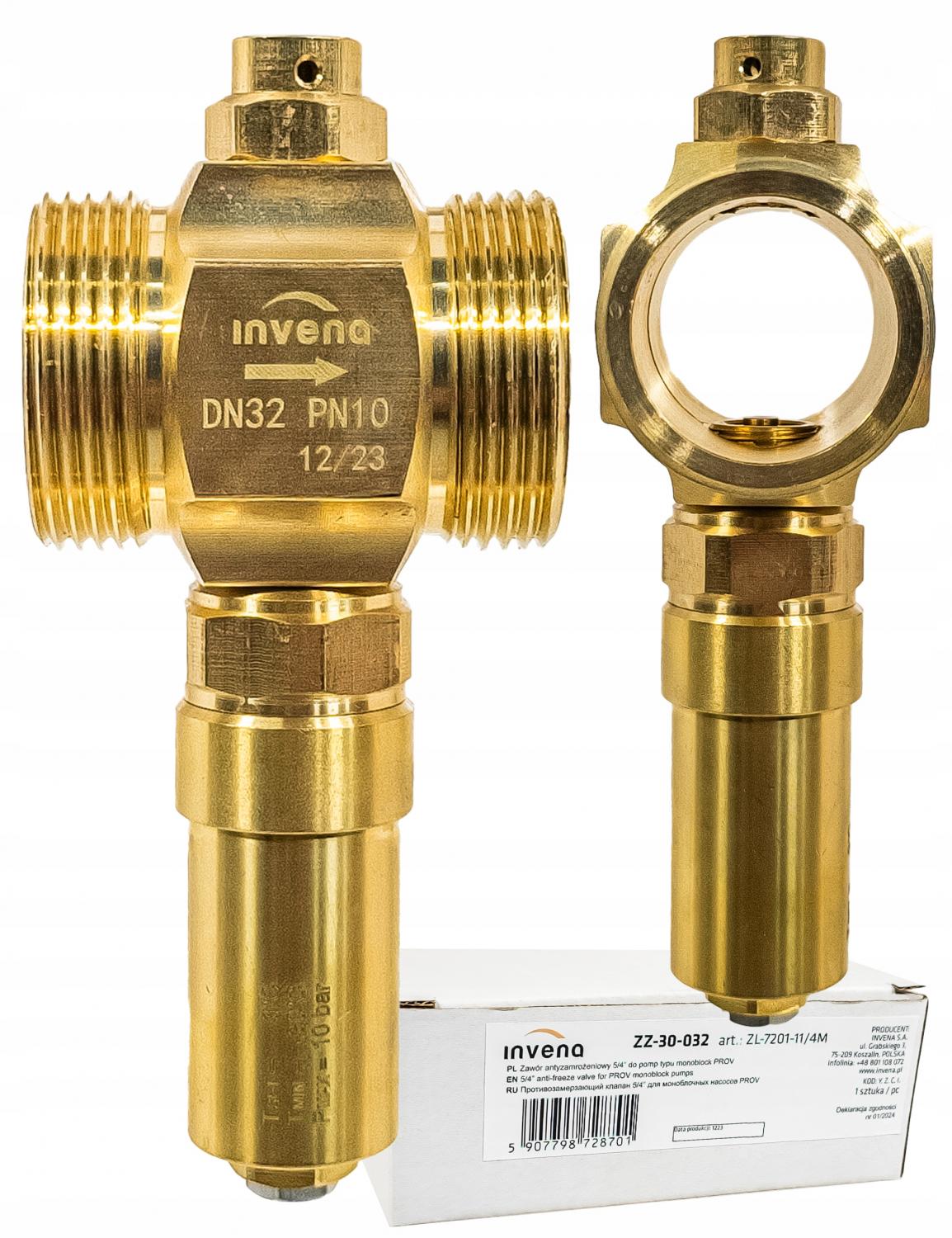 INVENA ZAWÓR ANTYZAMROŻENIOWY 5/4 DO POMP TYPU MONOBLOK PROV
