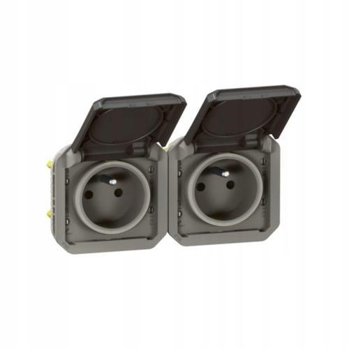 Gniazdo podwójne z uziemieniem 2x2P+Z, poziome, mechanizm 16A-250V~- antrac